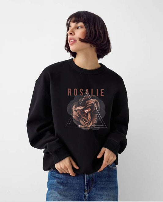 The Rosalie Geometric Rose Crewneck
